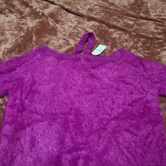 Sexy Cute Lilac Fuzzy Long Sleeve Halter Sweater New w/ Tags - Size M/L - Picture 11 of 16